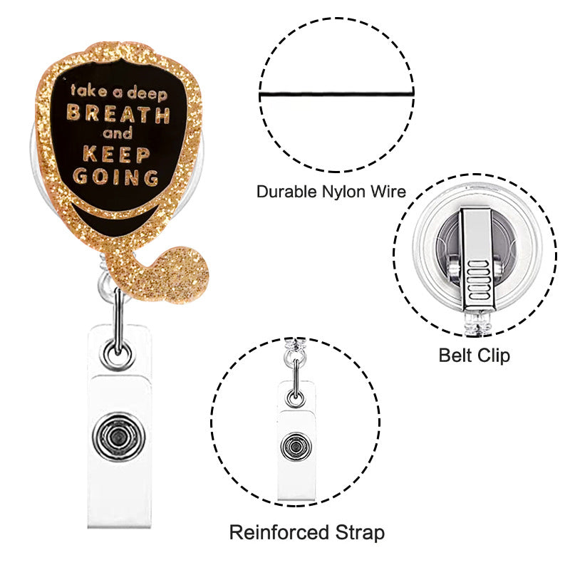 Wholesale Glitter acrylic patch turntable stethoscope retractable and easy to pull